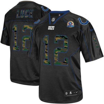 Jerseys Factory Cheap Nike Colts #12 Andrew Luck Black With Hall