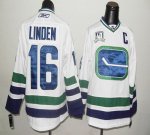 Jerseys Factory Cheap Canucks #16 Trevor Linden Embroidered Whit