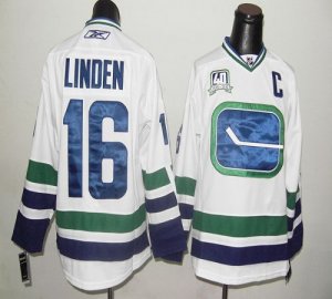 Jerseys Factory Cheap Canucks #16 Trevor Linden Embroidered Whit