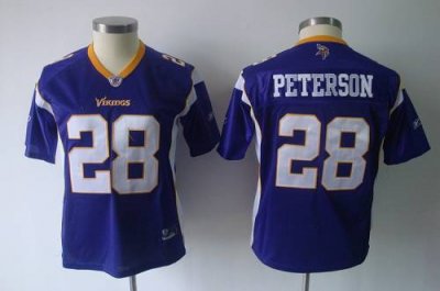 Jerseys Factory Cheap Vikings #28 Adrian Peterson Purple Women's
