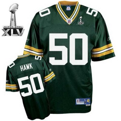 Jerseys Factory Cheap Packers #50 A.J. Hawk Green Super Bowl XLV