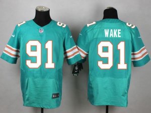 Jerseys Factory Cheap Nike Dolphins #91 Cameron Wake Aqua Green
