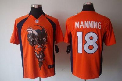 Jerseys Factory Cheap Nike Broncos #18 Peyton Manning Orange Tea