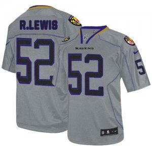Jerseys Factory Cheap Nike Ravens #52 Ray Lewis Lights Out Grey