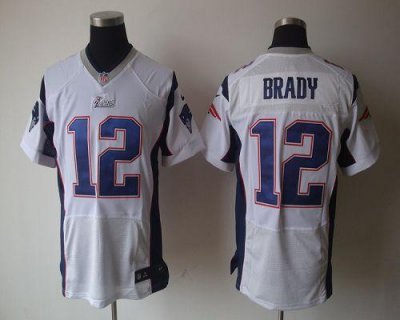 Jerseys Factory Cheap Nike Patriots #12 Tom Brady White Men's Em