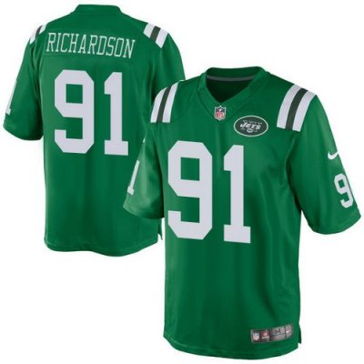 Jerseys Factory Cheap Nike Jets #91 Sheldon Richardson Green Men