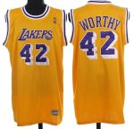 Jerseys Factory Cheap Mitchell&Ness Lakers #42 James Worthy Stit