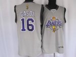 Jerseys Factory Cheap Lakers #16 Pau Gasol Embroidered Grey 2010