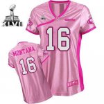 Jerseys Factory Cheap Nike 49ers #16 Joe Montana Pink Super Bowl
