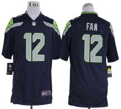 Jerseys Factory Cheap Nike Seahawks #12 Fan Steel Blue Men's Emb