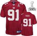 Jerseys Factory Cheap Giants #91 Justin Tuck Red Super Bowl XLVI