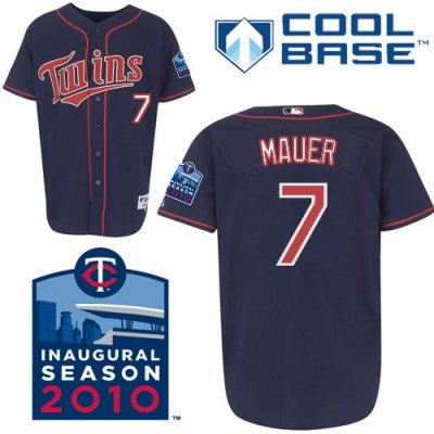 Jerseys Factory Cheap Twins #7 Joe Mauer Embroidered Navy Blue C
