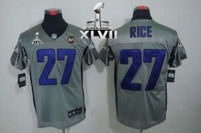 Jerseys Factory Cheap Nike Ravens #27 Ray Rice Grey Shadow Super