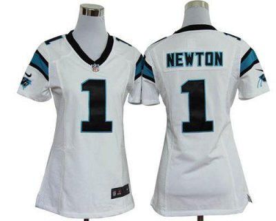 Jerseys Factory Cheap Nike Panthers #1 Cam Newton White Women's