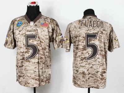 Jerseys Factory Cheap Nike Ravens #5 Joe Flacco Camo Men's Stitc