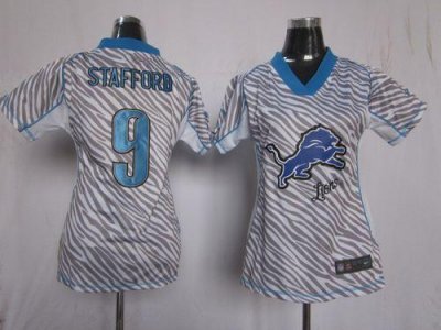 Jerseys Factory Cheap Nike Lions #9 Matthew Stafford Zebra Women