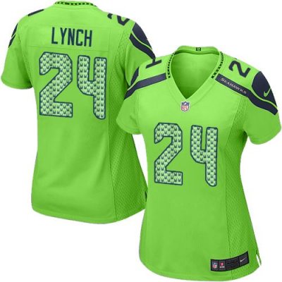 Jerseys Factory Cheap Nike Seahawks #24 Marshawn Lynch Green Wom