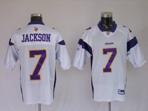 Jerseys Factory Cheap Vikings #7 Tarvaris Jackson White Stitched
