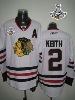 Jerseys Factory Cheap Blackhawks #2 Duncan Keith Embroidered Whi