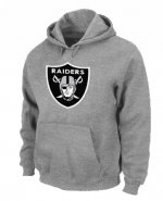 Jerseys Factory Cheap Oakland Raiders Logo Pullover Hoodie Grey