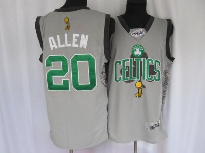 Jerseys Factory Cheap Celtics #20 Ray Allen Embroidered Grey 201