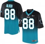Jerseys Factory Cheap Nike Panthers #88 Greg Olsen Black/Blue Me