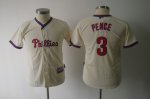 Jerseys Factory Cheap Phillies #3 Hunter Pence Cream Embroidered