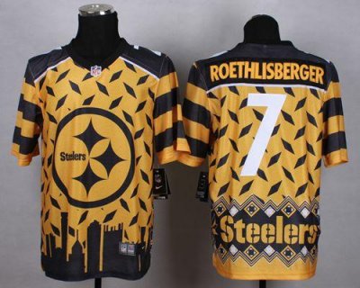 Jerseys Factory Cheap Nike Steelers #7 Ben Roethlisberger Gold M