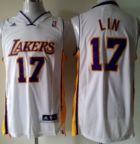 Jerseys Factory Cheap Revolution 30 Lakers #17 Jeremy Lin White