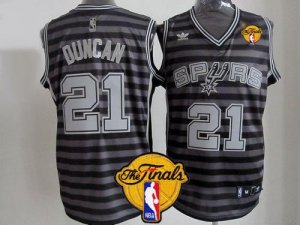 Jerseys Factory Cheap Spurs #21 Tim Duncan Black/Grey Groove Fin