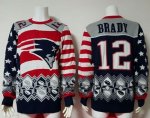 Jerseys Factory Cheap Nike Patriots #12 Tom Brady Red/Navy Blue