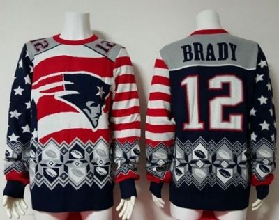 Jerseys Factory Cheap Nike Patriots #12 Tom Brady Red/Navy Blue