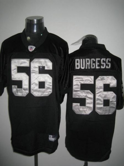 Jerseys Factory Cheap Raiders Derrick Burgess #56 Stitched Black - Click Image to Close