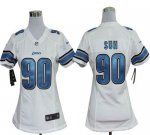 Jerseys Factory Cheap Nike Lions #90 Ndamukong Suh White Women's