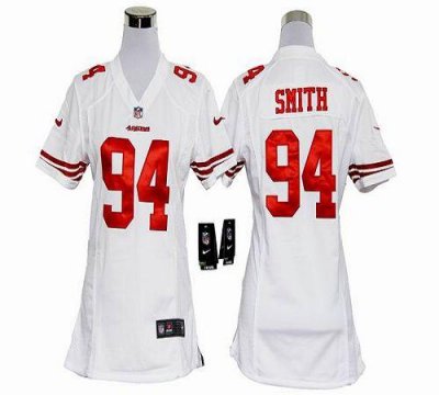 Jerseys Factory Cheap Nike 49ers #94 Justin Smith White Women's
