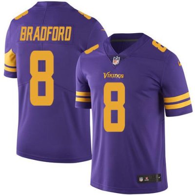 Jerseys Factory Cheap Nike Vikings #8 Sam Bradford Purple Men's