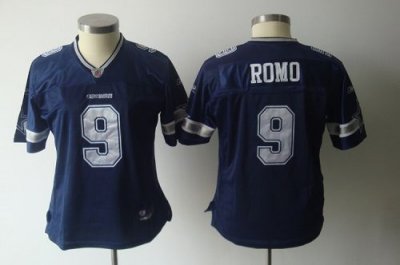 Jerseys Factory Cheap Cowboys #9 Tony Romo Blue Women's Team Col