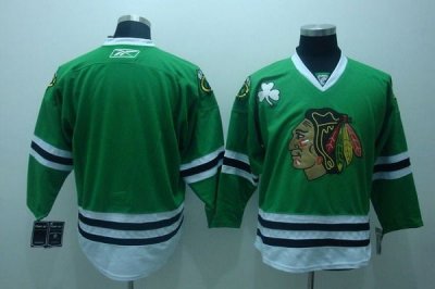 Jerseys Factory Cheap Blackhawks Embroidered Blank Green NHL Jer