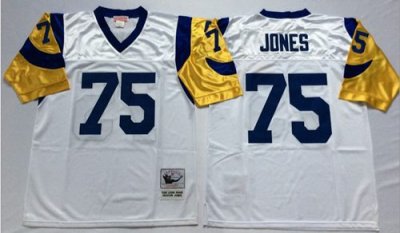 Jerseys Factory Cheap Mitchell And Ness Rams #75 Deacon Jones Wh