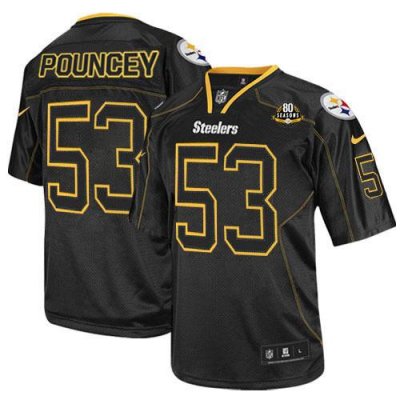 Jerseys Factory Cheap Nike Steelers #53 Maurkice Pouncey Lights