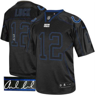 Jerseys Factory Cheap Nike Colts #12 Andrew Luck Lights Out Blac