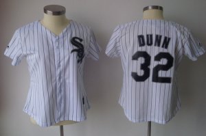 Jerseys Factory Cheap White Sox #32 Adam Dunn White Black Strip