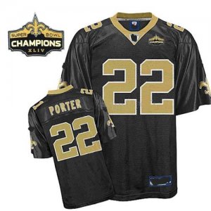 Jerseys Factory Cheap Saints #22 Tracy Porter Black Super Bowl X