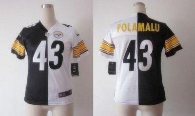 Jerseys Factory Cheap Nike Steelers #43 Troy Polamalu Black/Whit