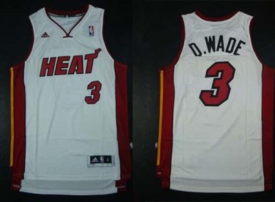 Jerseys Factory Cheap Heat #3 Dwyane Wade White Nickname D.WADE