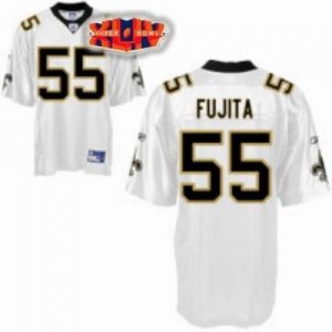 Jerseys Factory Cheap Saints #55 Scott Fujita White With Super B