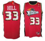 Jerseys Factory Cheap Pistons #33 Hill Red Throwback Stitched NB