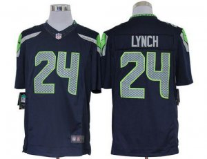 Jerseys Factory Cheap Nike Seahawks #24 Marshawn Lynch Steel Blu