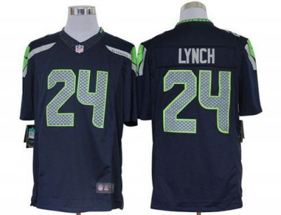 Jerseys Factory Cheap Nike Seahawks #24 Marshawn Lynch Steel Blu