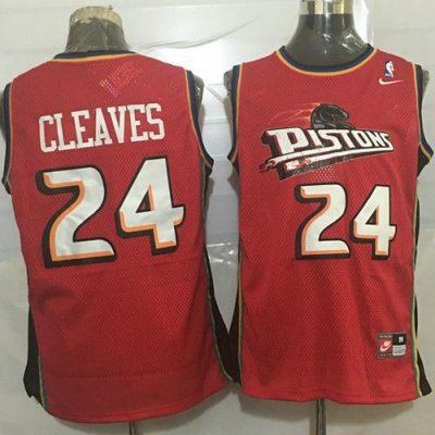 Jerseys Factory Cheap Pistons #24 Mateen Cleaves Red Nike Throwb